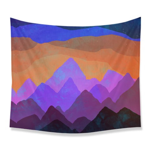 Abstract Mountain Sunset Tapestry